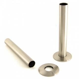 Cast Iron Radiator Pipe Shrouds - Satin Nickel